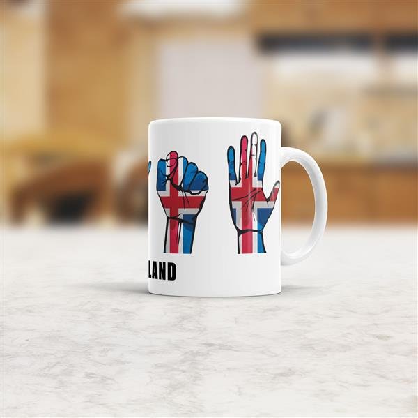 Tasse Handzeichen Island