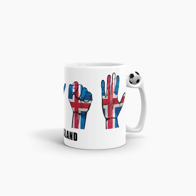 Tasse Handzeichen Island Fussball