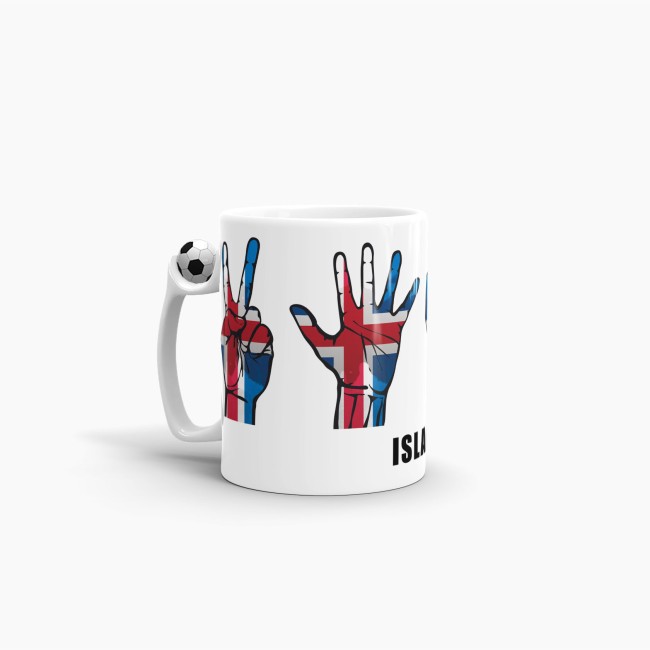 Tasse Handzeichen Island Fussball