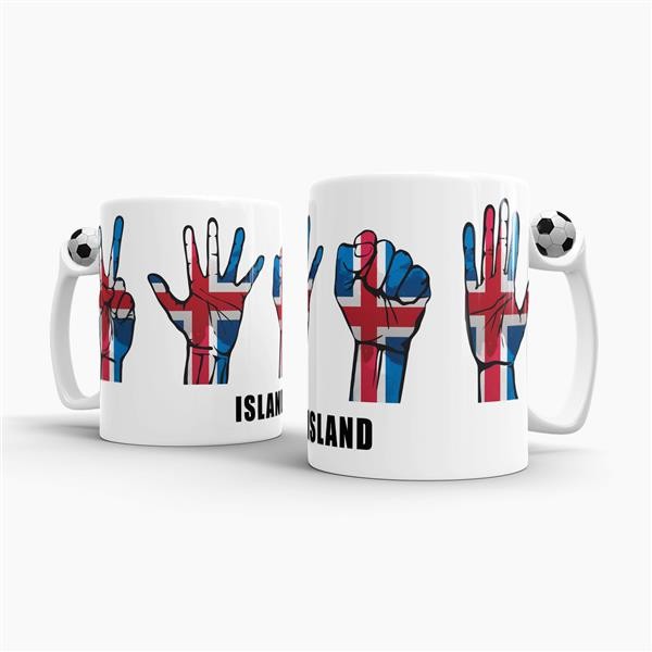 Tasse Handzeichen Island Fussball