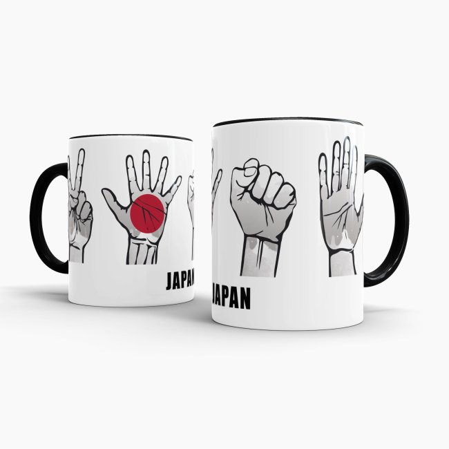 Tasse Handzeichen Japan Schwarz