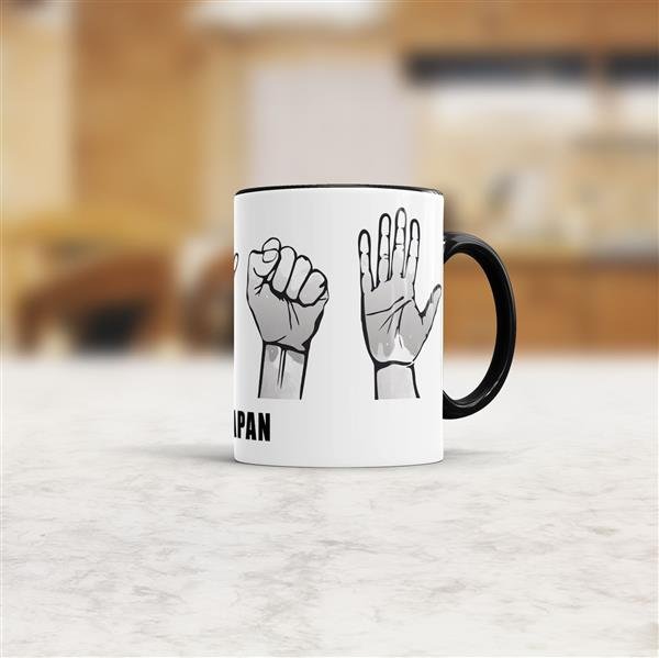 Tasse Handzeichen Japan Schwarz