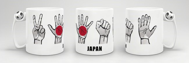 Tasse Handzeichen Japan Fussball