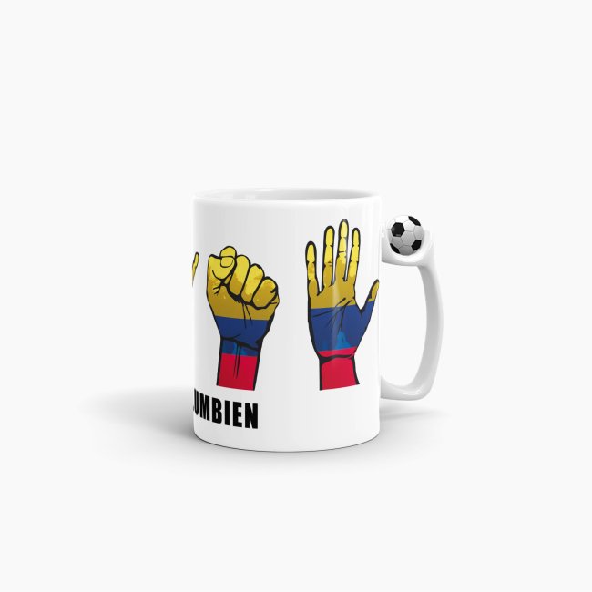 Tasse Handzeichen Kolumbien Fussball
