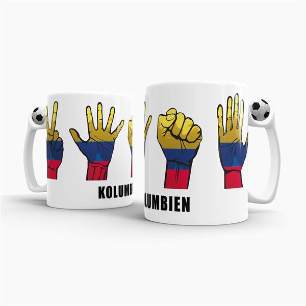 Tasse Handzeichen Kolumbien Fussball