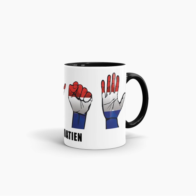 Tasse Handzeichen Kroatien Schwarz