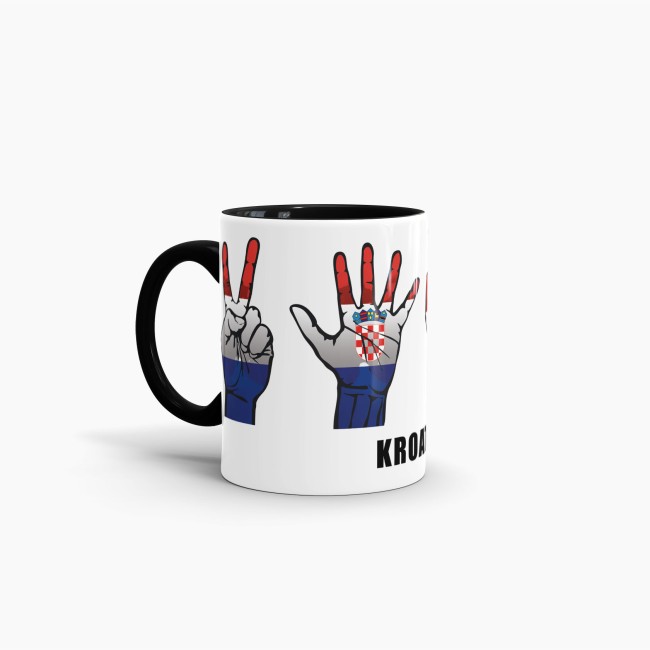 Tasse Handzeichen Kroatien Schwarz
