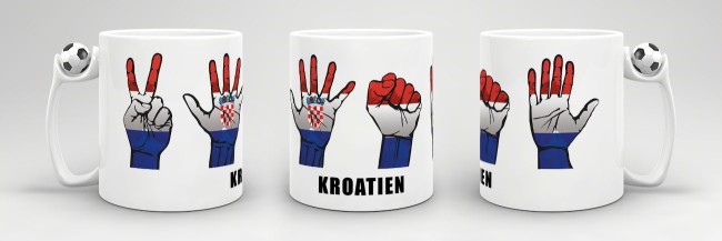 Tasse Handzeichen Kroatien Fussball