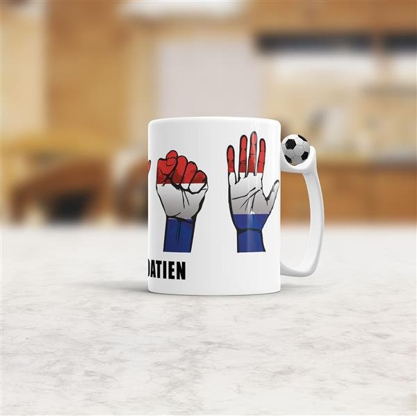 Tasse Handzeichen Kroatien Fussball