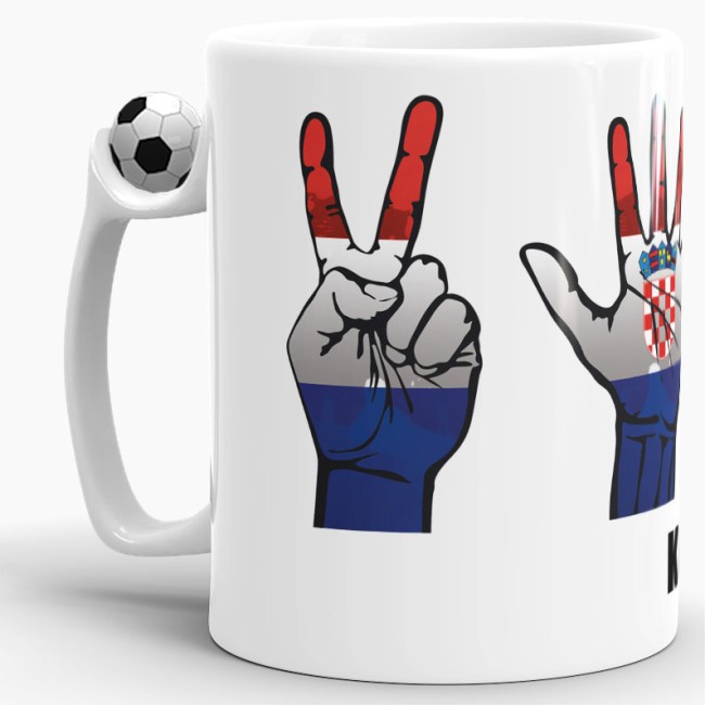 Tasse Handzeichen Kroatien Fussball