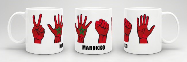 Tasse Handzeichen Marokko