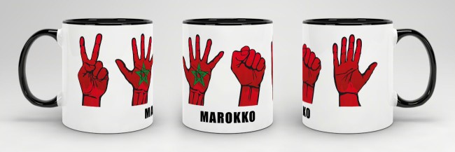 Tasse Handzeichen Marokko Schwarz