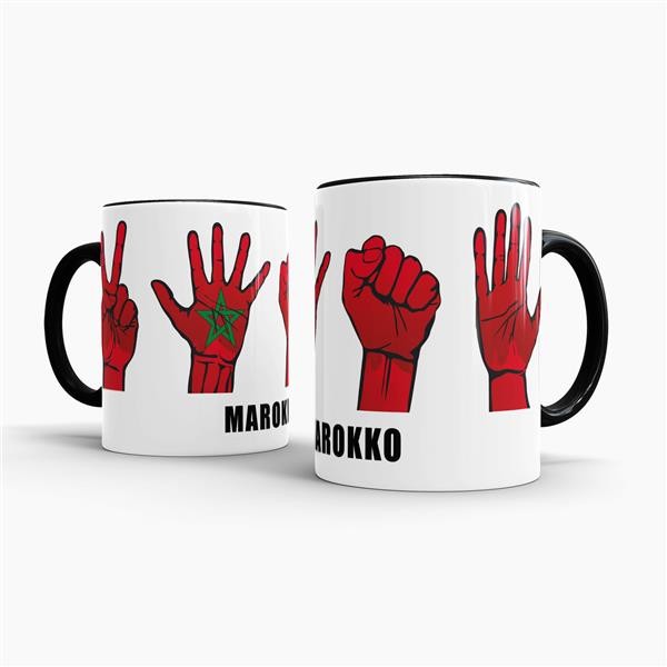 Tasse Handzeichen Marokko Schwarz