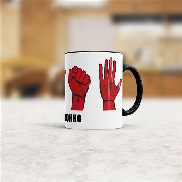 Tasse Handzeichen Marokko Schwarz