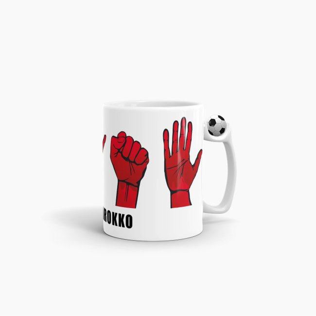 Tasse Handzeichen Marokko Fussball