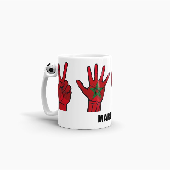 Tasse Handzeichen Marokko Fussball