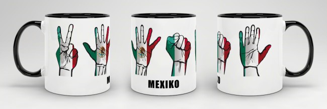 Tasse Handzeichen Mexiko Schwarz