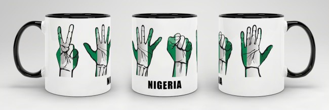 Tasse Handzeichen Nigeria Schwarz