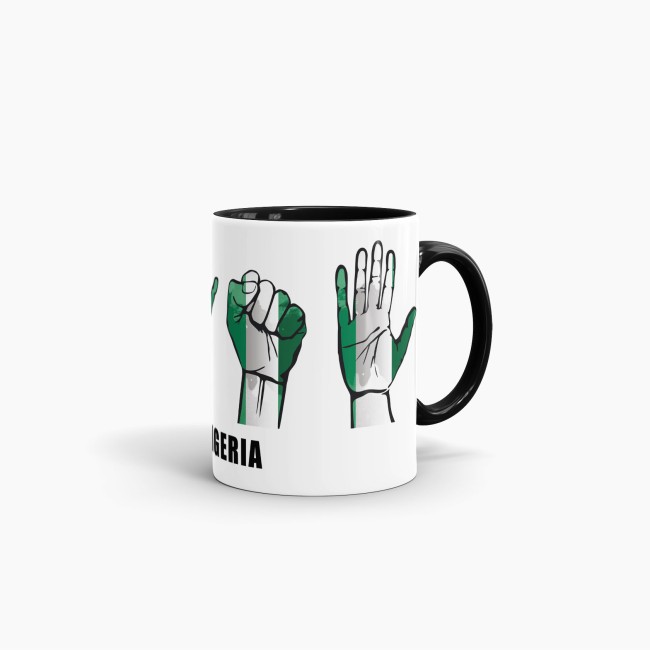 Tasse Handzeichen Nigeria Schwarz