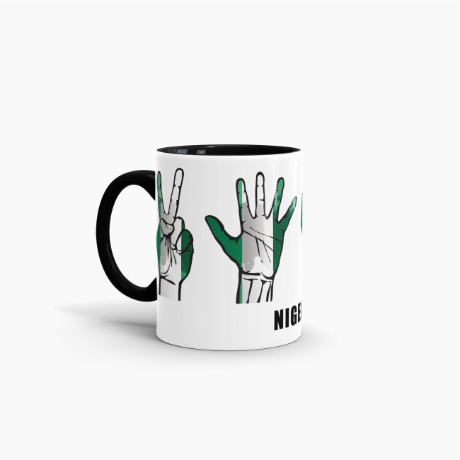 Tasse Handzeichen Nigeria Schwarz