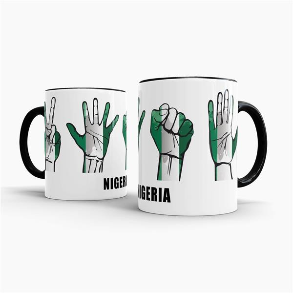 Tasse Handzeichen Nigeria Schwarz