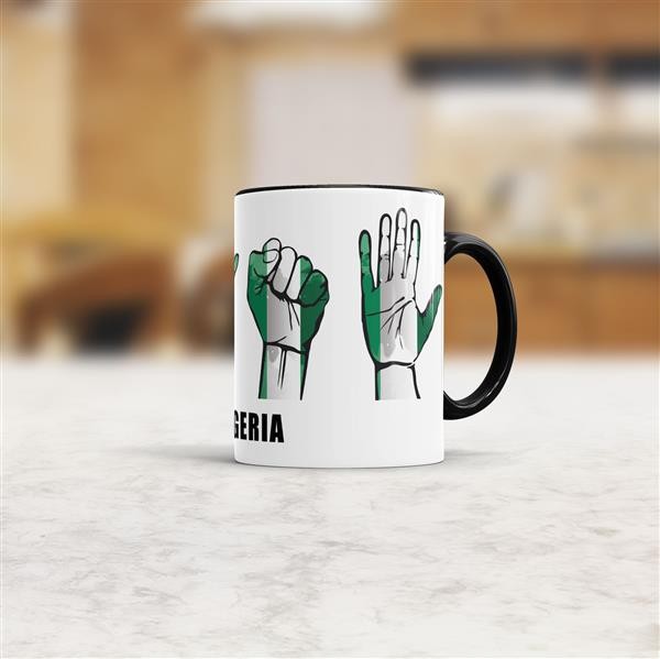 Tasse Handzeichen Nigeria Schwarz
