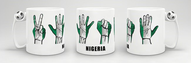 Tasse Handzeichen Nigeria Fussball
