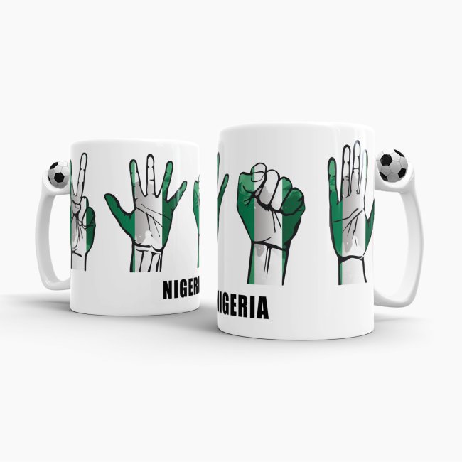 Tasse Handzeichen Nigeria Fussball