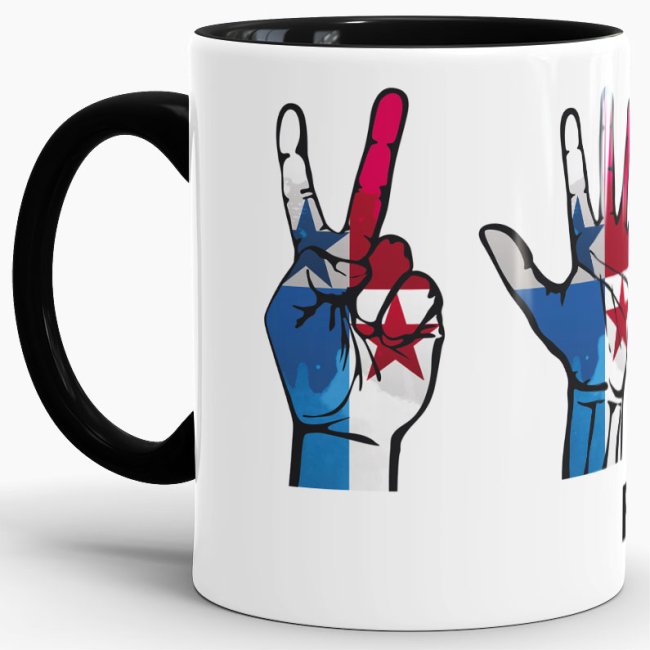 Tasse Handzeichen Panama Schwarz