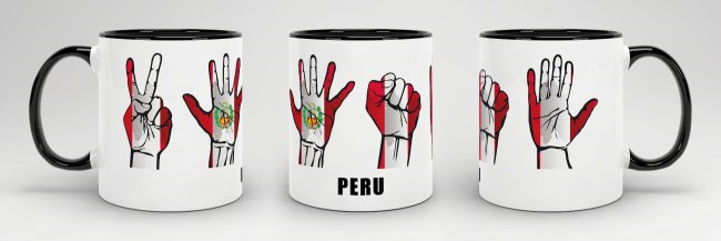 Tasse Handzeichen Peru Schwarz