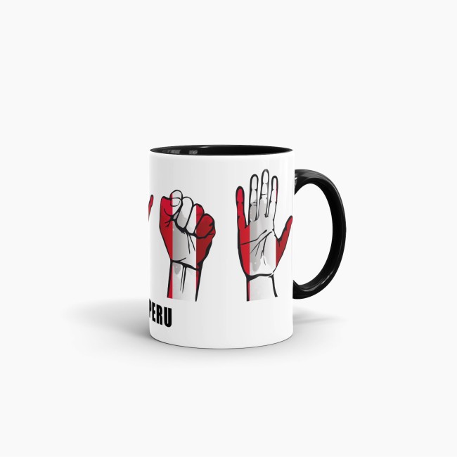 Tasse Handzeichen Peru Schwarz