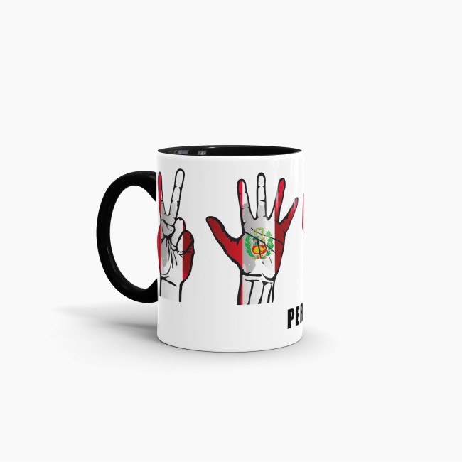 Tasse Handzeichen Peru Schwarz
