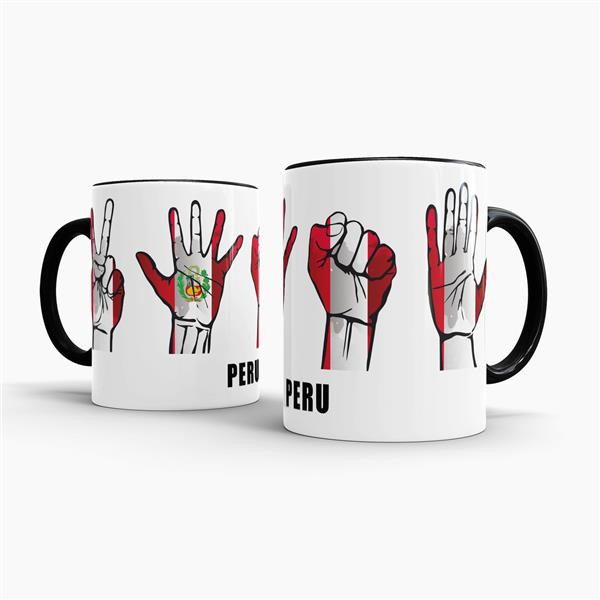 Tasse Handzeichen Peru Schwarz