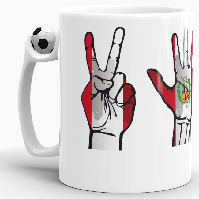 Tasse Handzeichen Peru Fussball