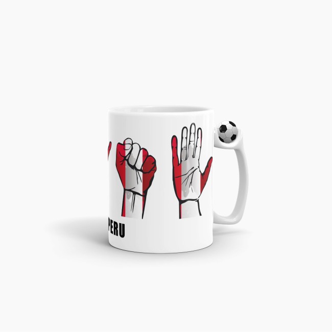 Tasse Handzeichen Peru Fussball