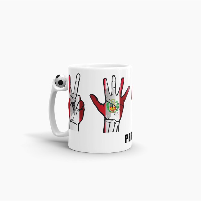 Tasse Handzeichen Peru Fussball
