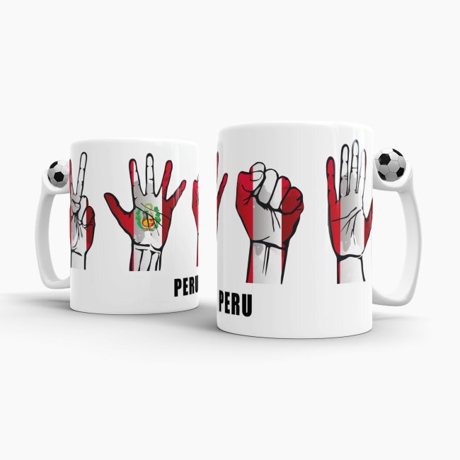 Tasse Handzeichen Peru Fussball