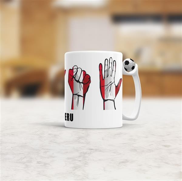 Tasse Handzeichen Peru Fussball