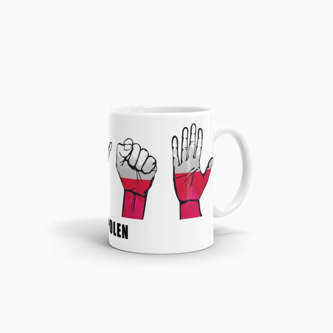 Tasse Handzeichen Polen Fussball