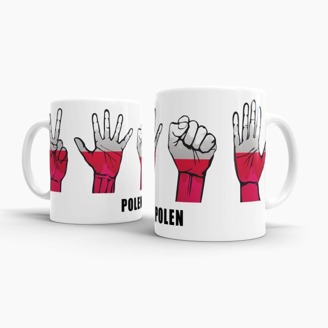 Tasse Handzeichen Polen Fussball