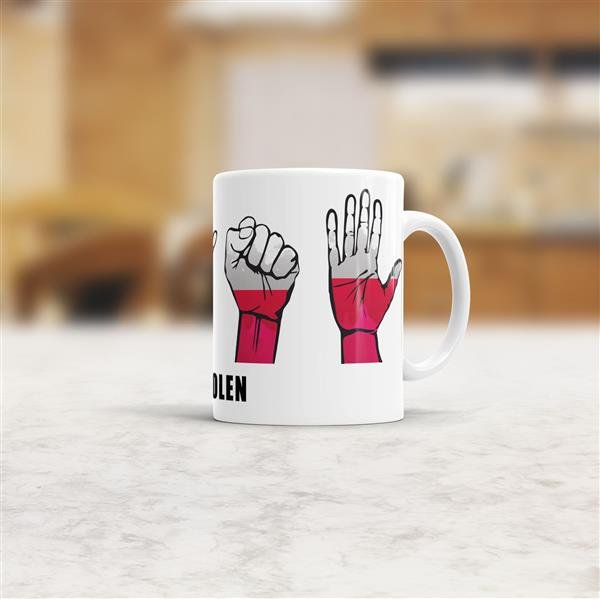 Tasse Handzeichen Polen Fussball