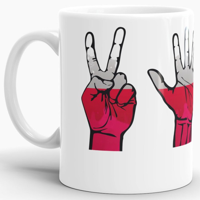 Tasse Handzeichen Polen Fussball