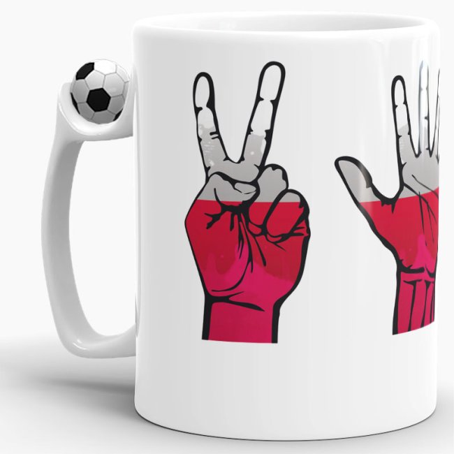 Tasse Handzeichen Polen Fussball