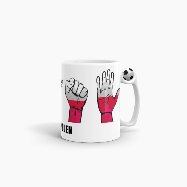 Tasse Handzeichen Polen Fussball