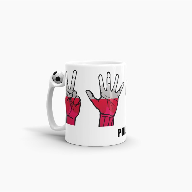 Tasse Handzeichen Polen Fussball