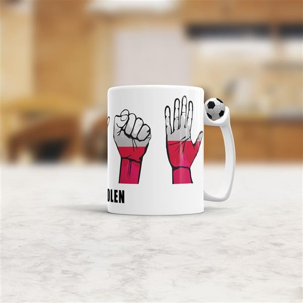 Tasse Handzeichen Polen Fussball