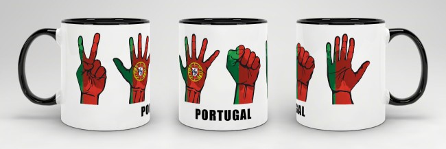 Tasse Handzeichen Portugal Schwarz