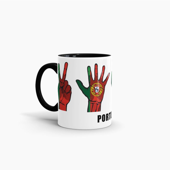 Tasse Handzeichen Portugal Schwarz