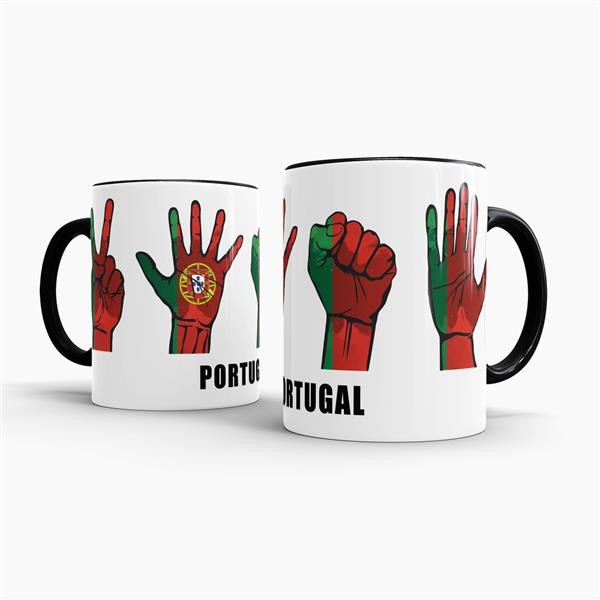 Tasse Handzeichen Portugal Schwarz