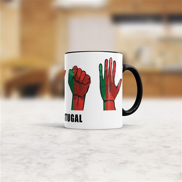 Tasse Handzeichen Portugal Schwarz